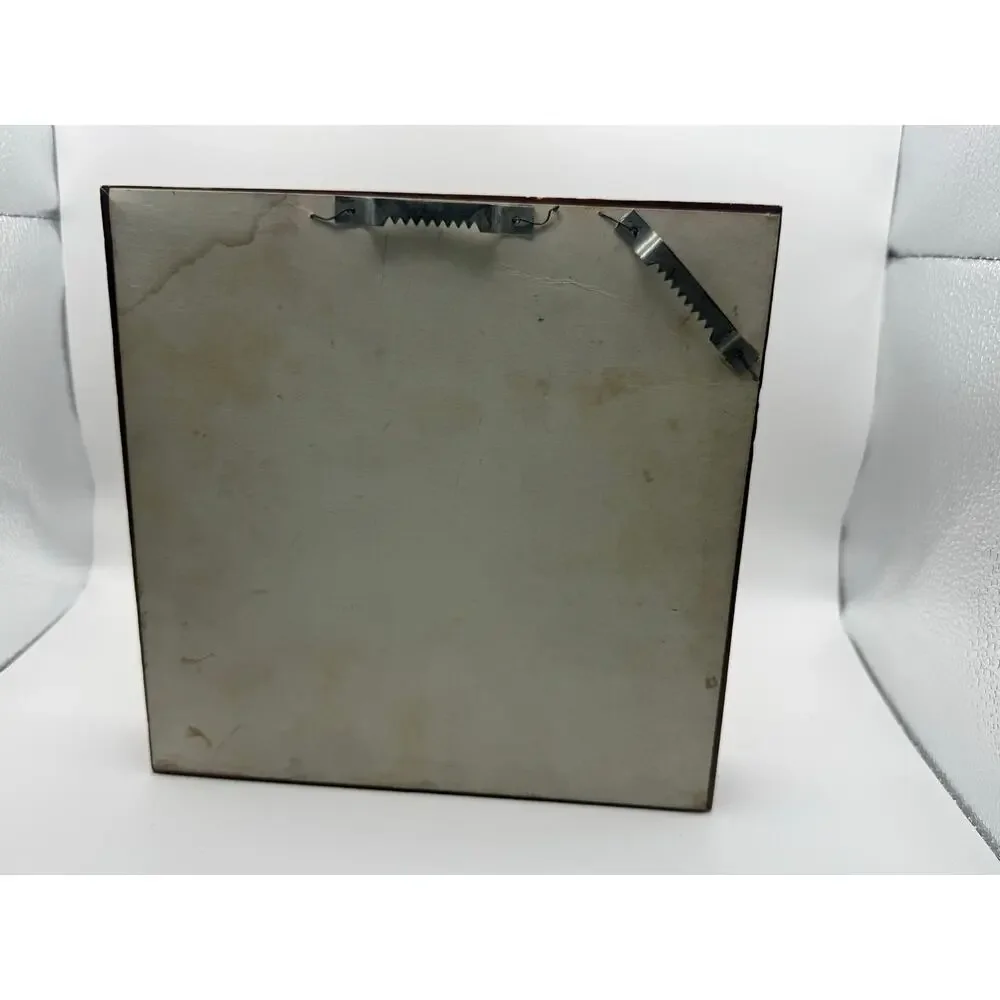 Vintage Square Wood Framed Wall Mirror - Deep Molded Frame - Sawtooth Hanger